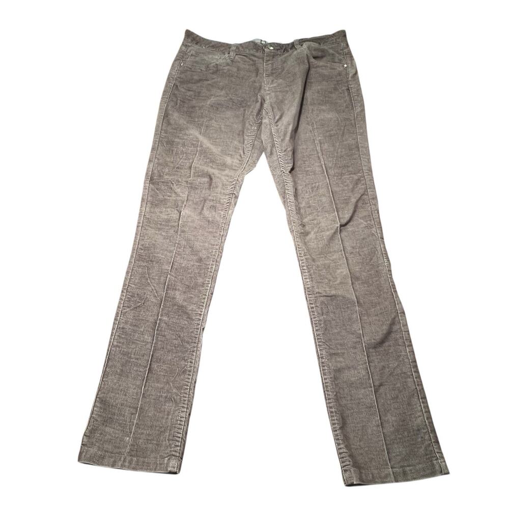 TOAD & CO Corduroy Pants Straight Leg Organic Cotton Gray Casual Women's Size 12